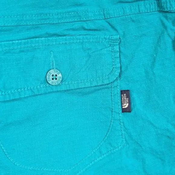 The North Face Shorts Women's Size 10 Cargo Blue Teal - Picture 4 of 9